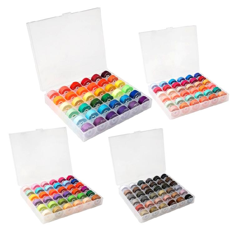 144 Colors Pre-Wound Bobbins Set with Organizer Box for Sewing Machine DIY Craft