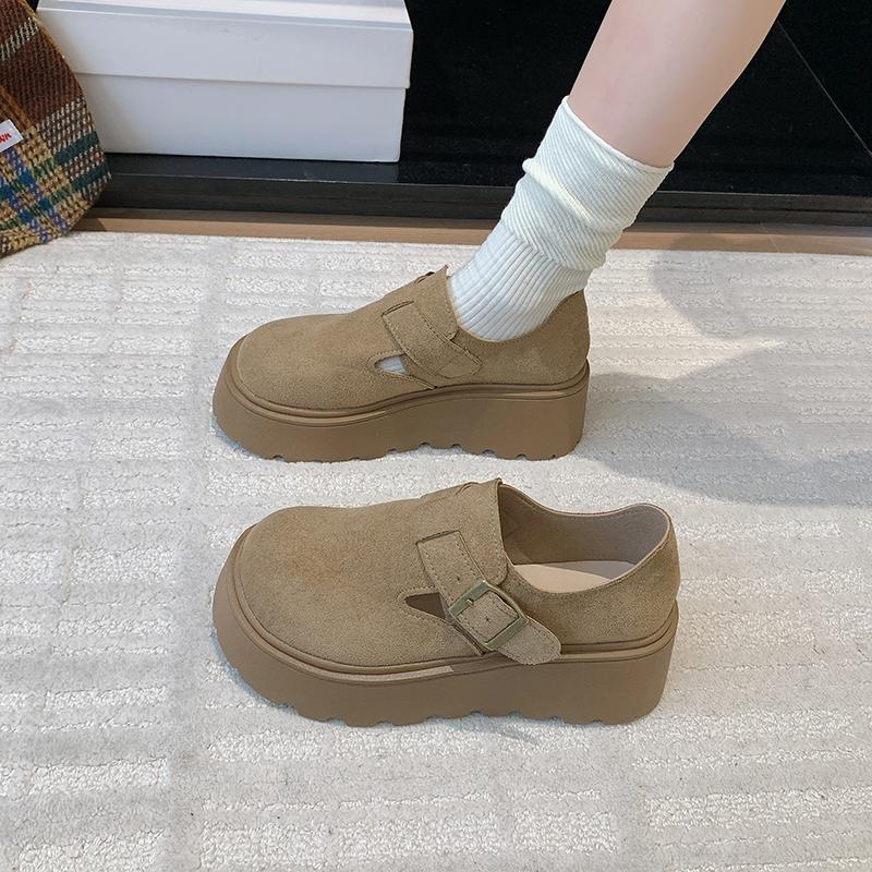

Trifle Platform Women 2026 New Spring Small Tall Single Shoes Slip-on Casual Loafers 35 хаки