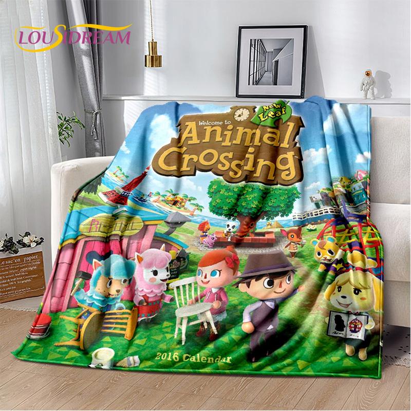 Manta de dibujos animados de Animal Crossing New Horizons, manta suave para el hogar, dormitorio, cama, sofá, Picnic, viaje, oficina, manta para niños