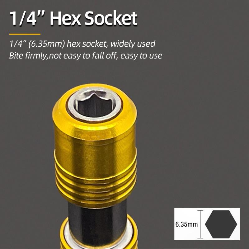 Portable Screwdriver Bit Holder Double Head Extension Rod Quick Release 1/4" Hex Screw Adapter Socket Electric Drill Power Tool