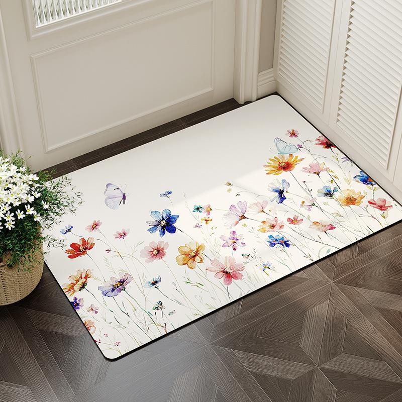 

Маленький свежий противоскользящий коврик для входной двери, бытовой коврик для входной двери, коврик для входной двери, грязеотталкивающий коврик 40x60cm