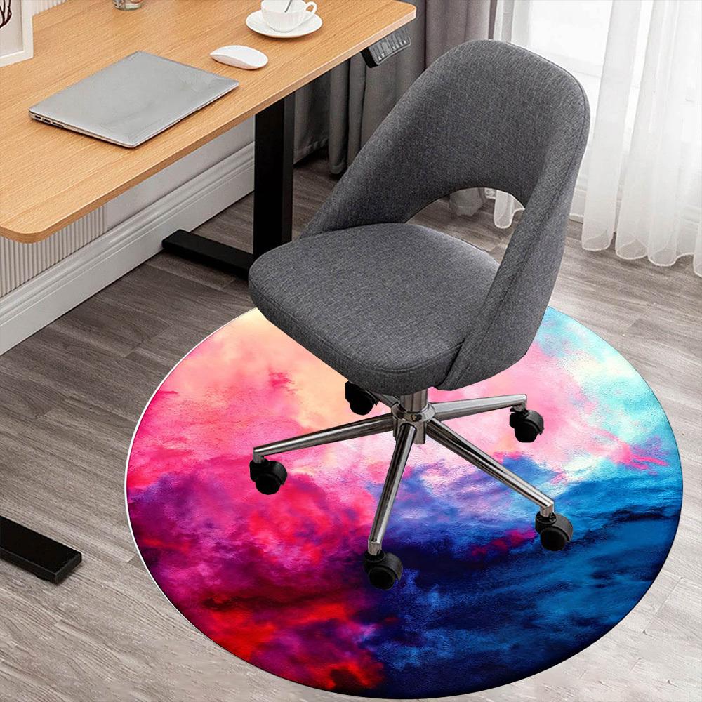 

1pc Abstract Watercolor Round Chair mat office Area Rug - Non-Slip, Floor Mat for Office, Bedroom, Ideal home decor gift p0105108 80cm