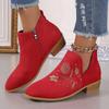 Fashion Women's Ankle Boots Low Heel Women's Shoes Fashionable and Comfortable Soft Sole Ankle Boots Outdoor Casual Suede Boots Women