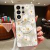 Custodia Magnetica Per Magsafe Per Samsung Galaxy S26 Ultra S25 Edge S24 Plus S23 FE S22 A17 A54 A55 A56 A57 5G Copertura Floreale Cartone Animato Margherite Fiore di Pesco