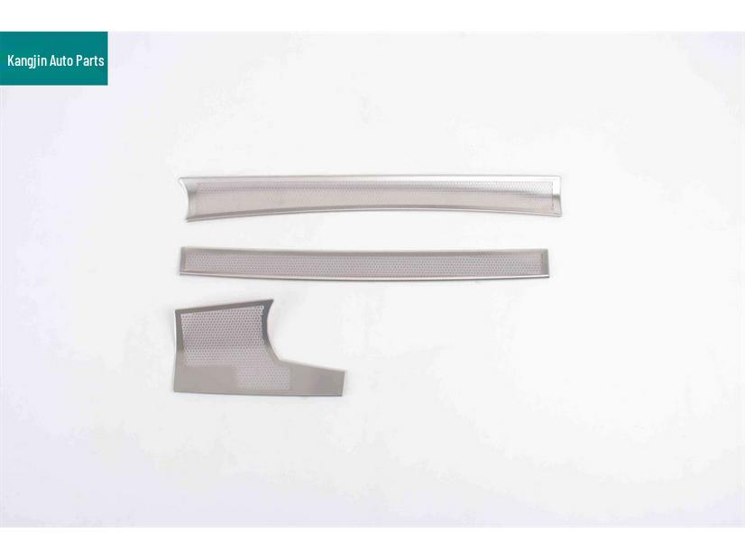 Compatible with BYD Seal 05 DMI: Silver Stainless Steel Front Triangle and Four-Door Speaker Covers.