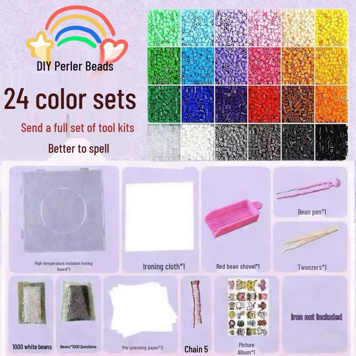 

264-Color DIY 3D Perler Beads Set for Kids - Educational Craft for Boys & Girls