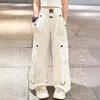 Girls' Summer Quick-Dry Workwear Casual Pants, Medium-Large Children's Stylish High-Waisted Long Pants