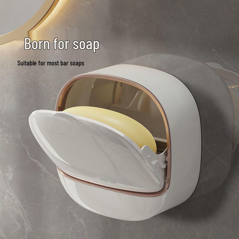 Wall-Mounted Luxury Soap Holder: Punch-Free, Drainable, Convenient