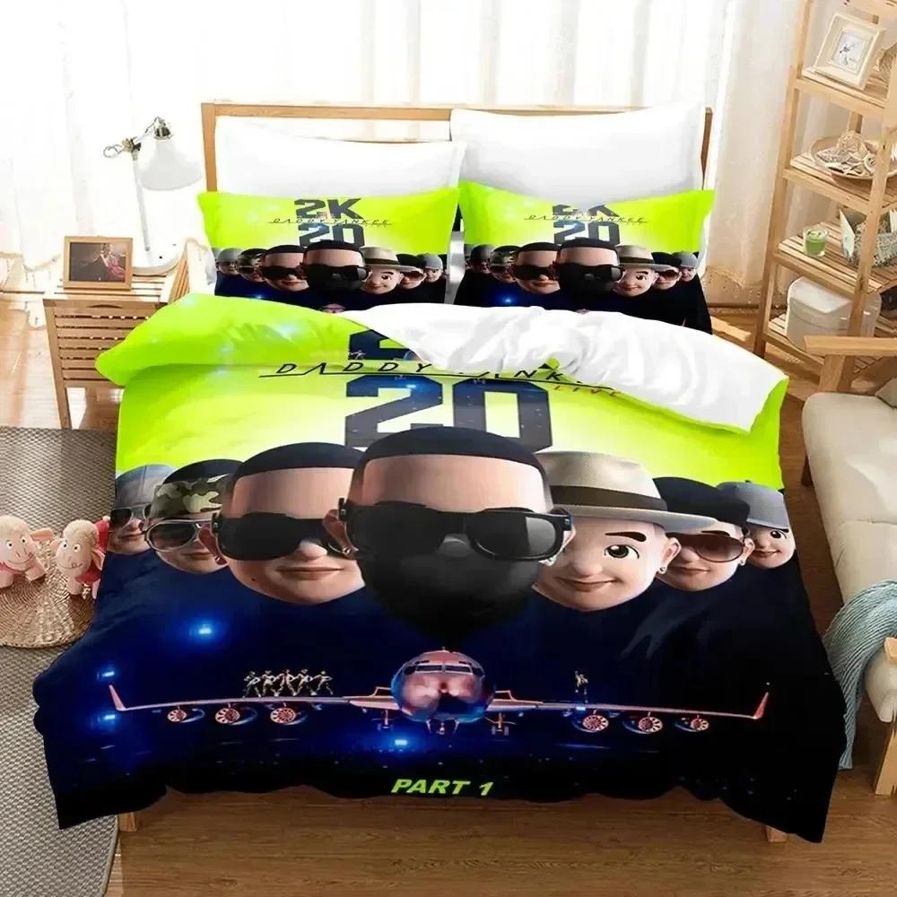 Luxuriöses Neues 3D-Druck Daddy Yankee Bettwäsche-Set Bettbezug Bett-Set Steppdeckenbezug Kissenbezug King Queen Größe Jungen Erwachsene Bettwäsche-Set