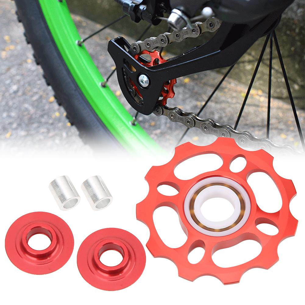 CNC Aluminium Alloy Bike Ceramic Bearing Guide Wheel Rear Derailleur Pulley for Mountain Bicyclered 11T