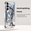 Galvanisierte Silberne Glas Stoßfeste Handyhüllen für Samsung Galaxy S26/S25/S24/S23/S22 Ultra Plus/Fe im Weißen Mecha-Stil