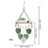 Nordic Handwoven Wall Hanging Tapestry with Shelf Leaf Design Home Decor Green 39x90cm