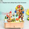 Wooden Music Box Rotating Aircraft Ferris Wheel Design Mechanical Musical Box Home Decoration For Christmas Birthdays