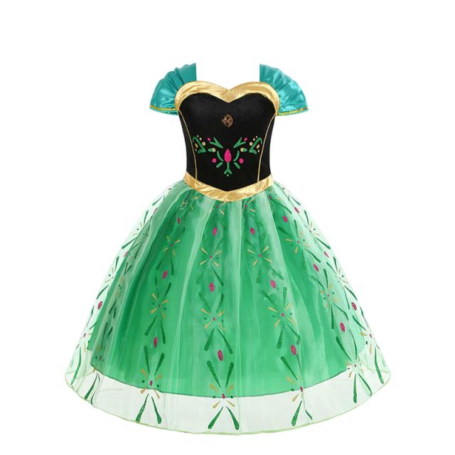 Girls Cosplay Frozen Elsa Anna Dress Children Rapunzel Jasmine Mermaid Princess Carnival Kids Pageant Disguise Costume