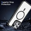 Magsafe Matte Soft TPU Border+Transparent PC Back Cover Holder Shockproof Phone Case For IPhone 15 Pro Max 13 12 11 14 Pro Max