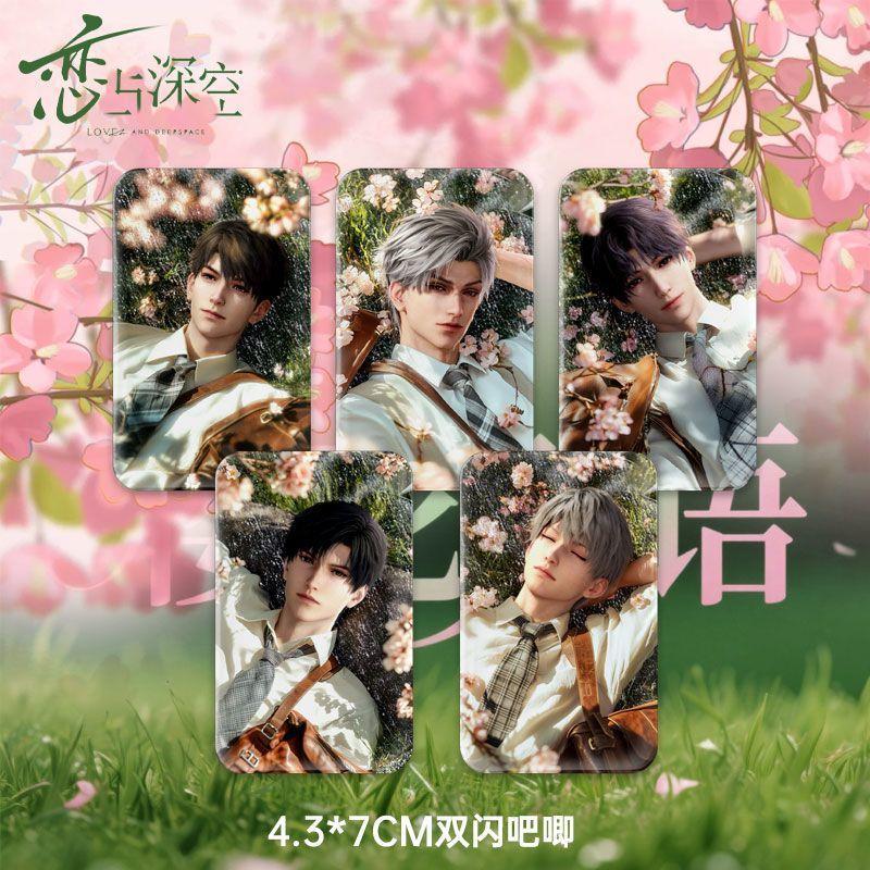 Hot Game Love and Deepspace Xavier Zayne Rafayel Sylus Caleb Cherry Blossom Series Rectangular/Oval Badges Backpack Accessories