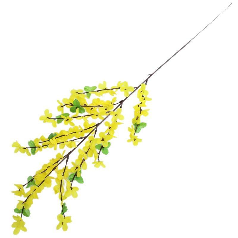 Wysoka Gałązka 11 Oczek Mały Żółty Kwiatek Dekoracja Ślubna Sztuczny Kwiatek Dekoracja Domu Symulacja Plastikowy Kwiatek