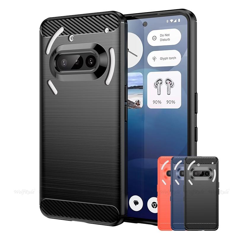 For Nothing Phone 3A Case Cover Nothing Phone 3A Capa Bumper Shockproof Carbon Fiber Soft TPU Cover For Nothing Phone 3A Funda