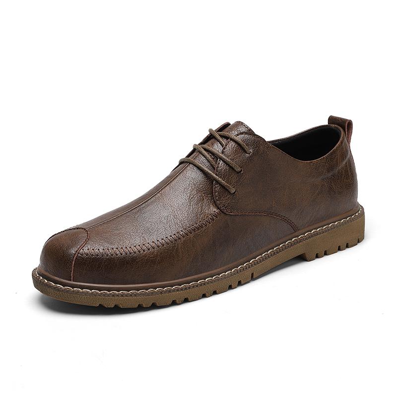 British Style Men's Genuine Leather Shoes Banquet Dress Shoes Men's Business Shoes Handmade Soft Soles Lace Up Loafers