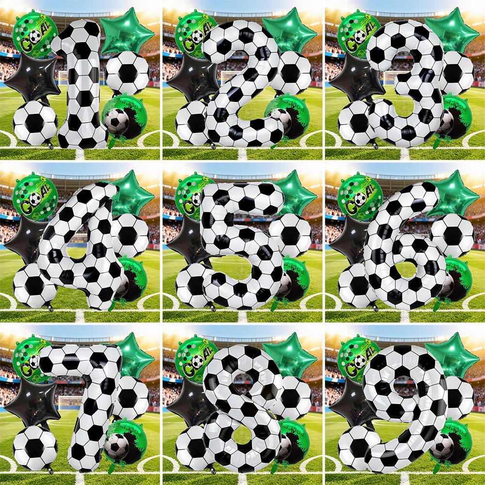 Football Digital Balloon Party Decoration Balloon Football Printed Digital Balloon 0-9 for Football Theme Birthday Party Balloon