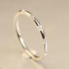 1Pcs Stainless Steel Thin Ring with Six Zirconia Stones - a Simple and Fashionable All-purpose Ring Accessory