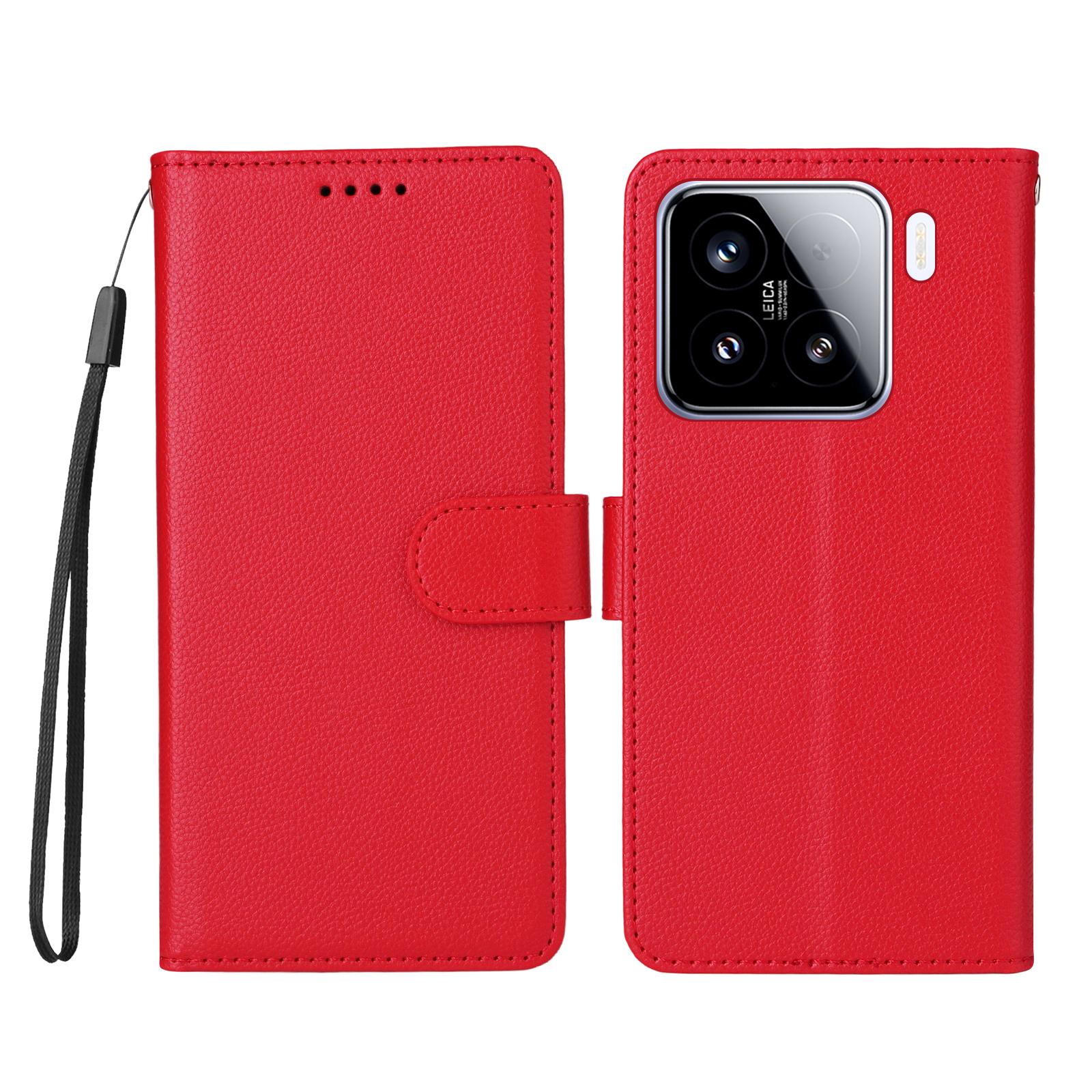 

For Xiaomi 15 Case RFID Blocking 3 Card Slots PU Leather Phone Cover with Wrist Strap Creamy White