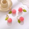 Fashion New Simulation Peach Stud Earrings Girl Cute Romantic Contracted Acrylic Leaves Tassel Earrings For Women Jewelry Gift