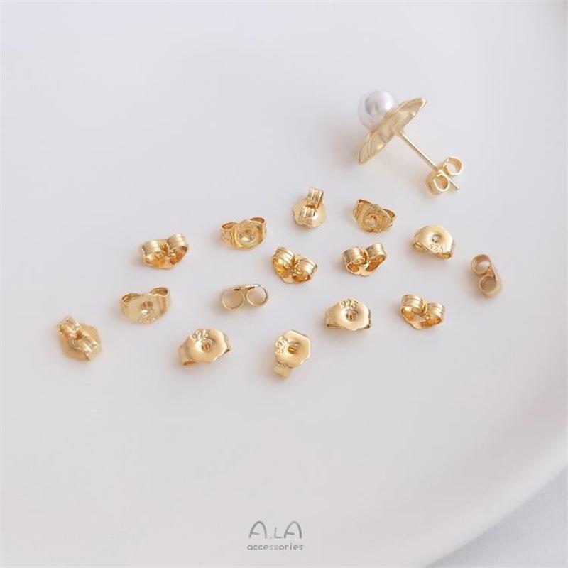 Handmade 14K Gold-Plated 925 Stamp Butterfly Earplug Stud Earrings Accessories