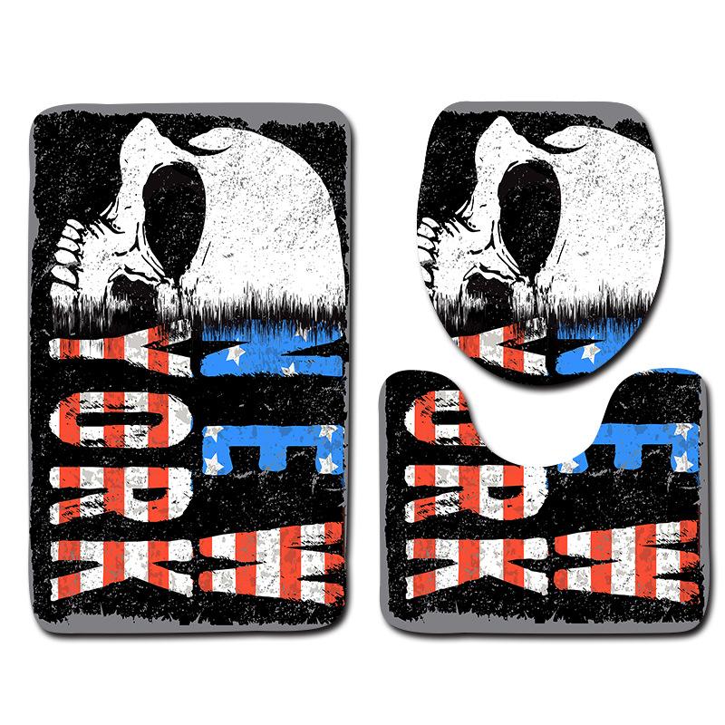 Toilet Three-Piece Floor Mat Bathroom Toilet Carpet Doormat