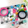 32Pcs/set Mixed Style Silicone Bead Kit Round Silicone Ring Focal Bead DIY KeyChain Bracelet Necklace Jewelry Accessories