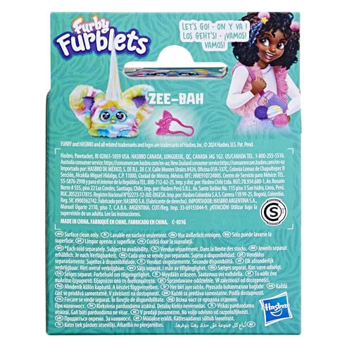Hasbro Furby Furblets Ziva Mini Freund, Elektrisches Plüschtier für Jungen und Mädchen, ab 6 Jahren, Regenbogen, Zebra, Furby Sprechen, Musikalisch, G1778, Authentisch