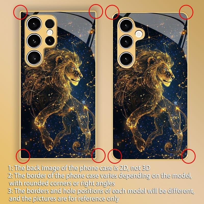 Leo High-end PhoneCase Electroplated Glass TPU PhoneCase for Samsung Galaxy S26 S25 S24 S23 S22 S21 FE Ultra Plus Dropresistant