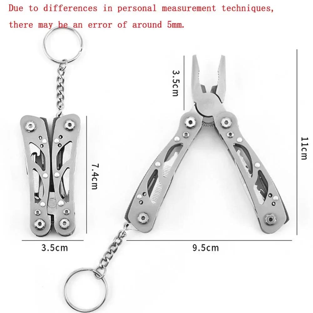 NEW Compact Stainless Steel Folding Multitool Pliers with Keychain Outdoor Camping Survival Tool for Hunting/Repair/Wire Cutting