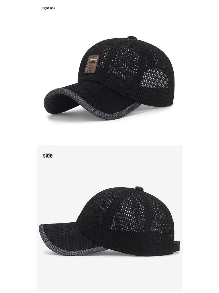 Men's Summer Mesh Baseball Cap - Breathable Sun Protection for Outdoor Travel and Fishing