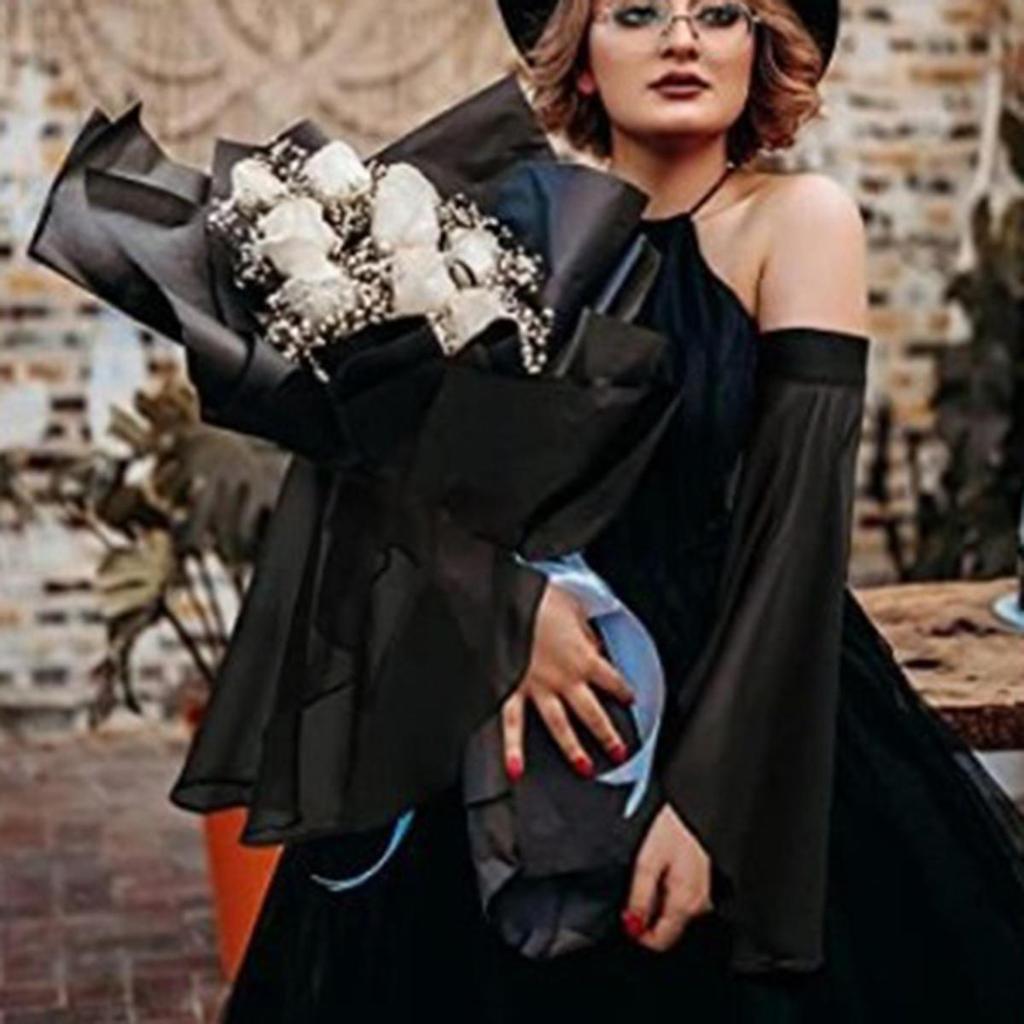 1Pair Detachable Flared Sleeves Bride Elegant Solid Color Chiffon Long Gloves Wedding Performance Dress Costume Accessories