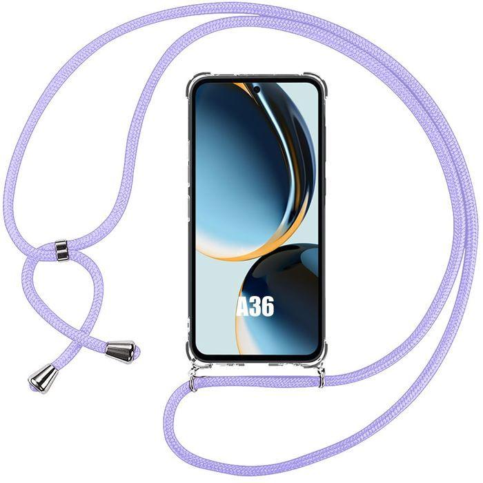 Coque pour Samsung Galaxy A36 5G - Anti-Rayures Souple avec Bandoulière Violet - BOOLING®