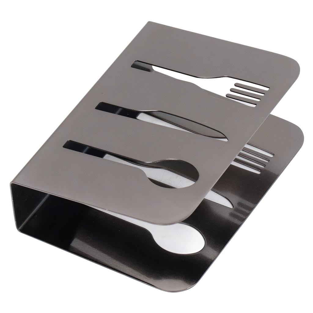 Napkin Holder Unique Knife Fork Cutout Pattern Anti Slip Upright Metal Napkin Holder for   Restaurants Hotels