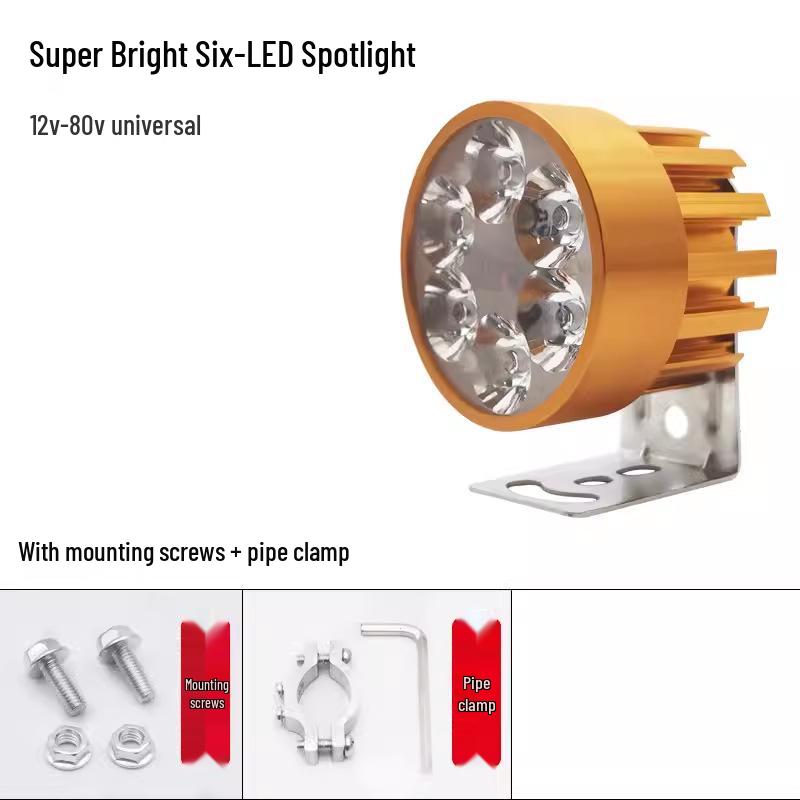 LED High Beam Spotlight for Motorcycles & Electric Vehicles (12V-80V)