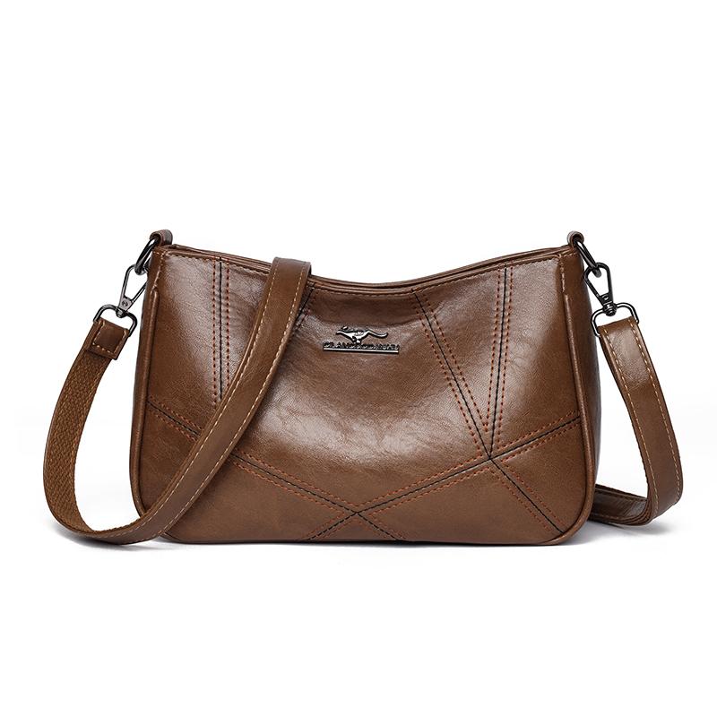 Multi Functional Casual Crossbody Bag PU Soft Leather Retro Crossbody Bag Women's Shoulder Bag Simple Casual Bag