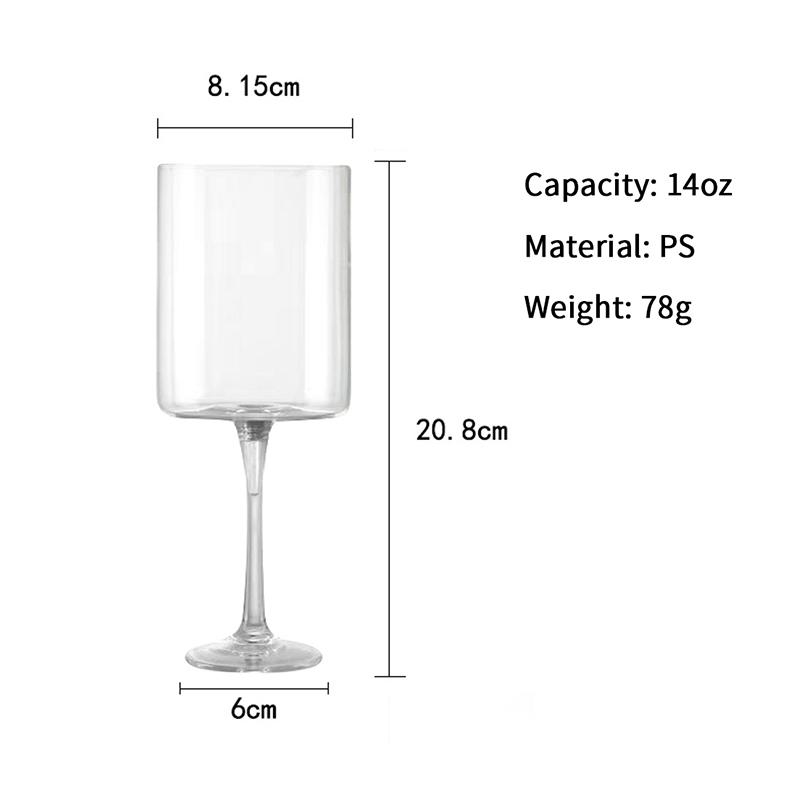 14Oz Champagne Glass Cocktail Cup Champagne Glass Red Wine Glass Plastic Cup Detachable Threaded High Footed Cup Beverage Cup