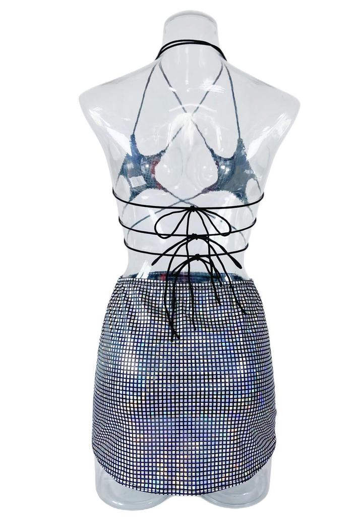 Cross-Border Sexy Lingerie Set: Star-Strapped Lace Top & Hip-Hugging Skirt.