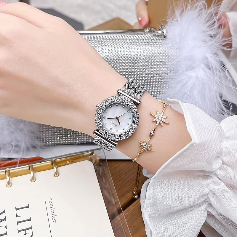 Fashion Steel Belt With Diamonds, Wind Temperament, Personality Trend, Casual Women S Watch, Female Shell Chassis