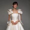 1011 New Suspender Bow Design Veil Banquet Party Daily Dress Engagement Travel Photography Elegant Dress