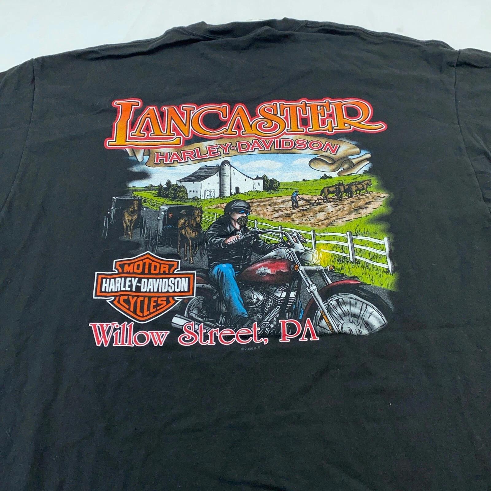 vintage HARLEY DAVIDSON MOTORCYCLE WILLOW STREET PENNSYLVANIA T-Shirt L/XL biker M