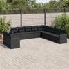 Vidaxl 11-Cz. Garten-Sitzgruppe, Kissen Schwarzer Rattan Pe