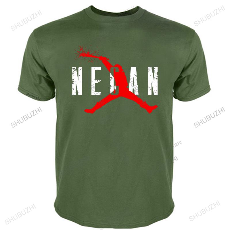 man summer tee-shirt Print T-shirts Men Boy The Walking Dead Negan Lucille Men Tshirt Short Sleeve Cotton Custom Team Clothing