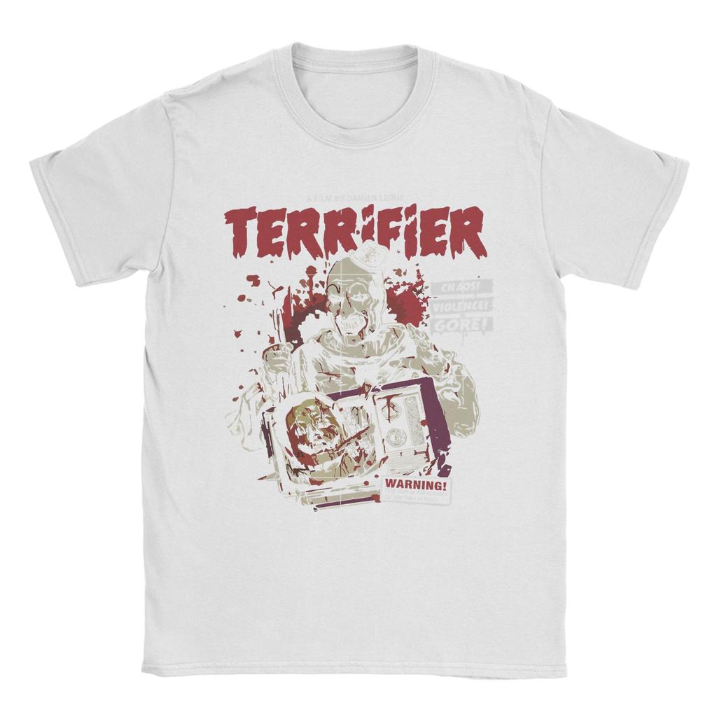 Men T-Shirts Terrifier Horror Movie Funny Cotton Tees Short Sleeve T Shirt Crew Neck Clothing Party