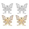 Styling Earbud Charm Compatible for FreeClip 1/2 Earbud Jewelry, Butterfly Pattern Ear Clip with Clear Stone Accent