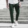 Herren Casual Mode Neun-Punkte-Hose Einfarbig Lässige Taschenhose