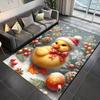 Crystal Velvet Snow Duck Printed Area Rug for Bedroom And Living Room Home Decoration, Non-Slip Mat for Bedside